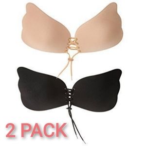 2 Pack Push Up Sticky Bra, Strapless Backless Bra, Invisible Adhesive Bra